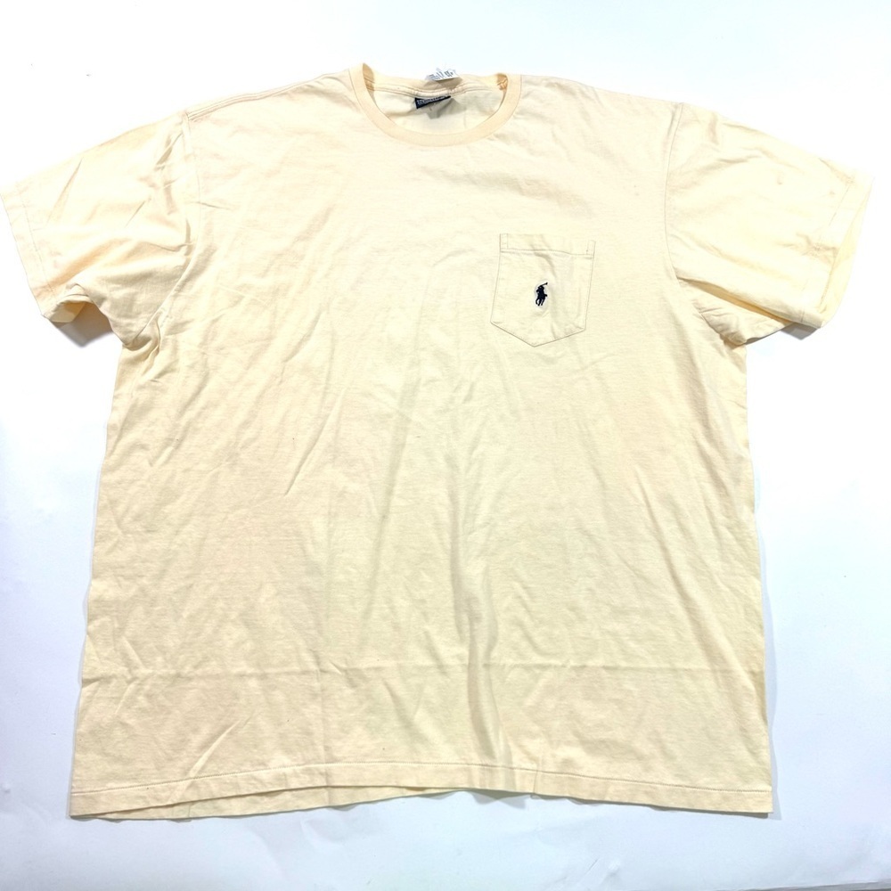 NWT Vintage Polo Ralph Lauren Pocket Tee Shirt Yellow